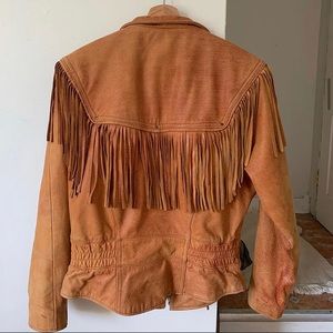 Brown Leather Fringe Jacket